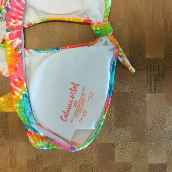 5/$25 NWTszLCabana Del Sol tie dye rainbow 2 piece bikini swimsuit vacation - Picture 6 of 6